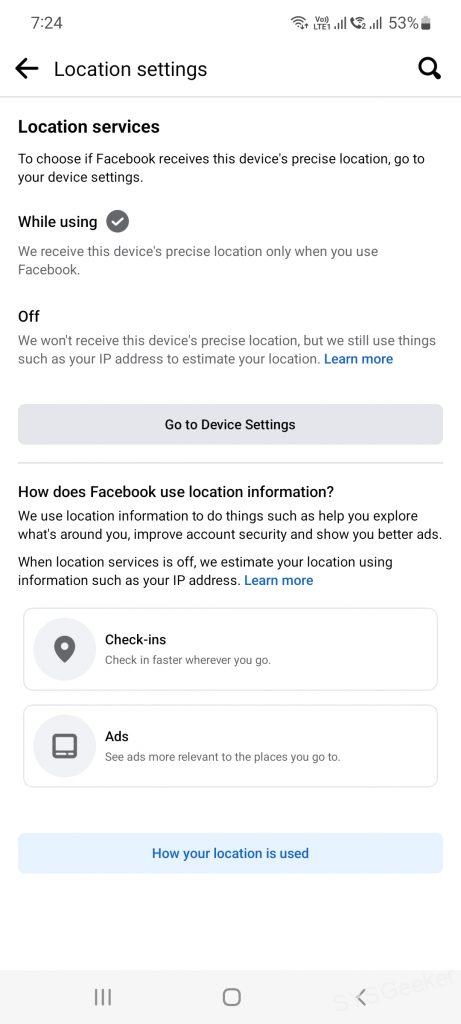 turn off facebook location