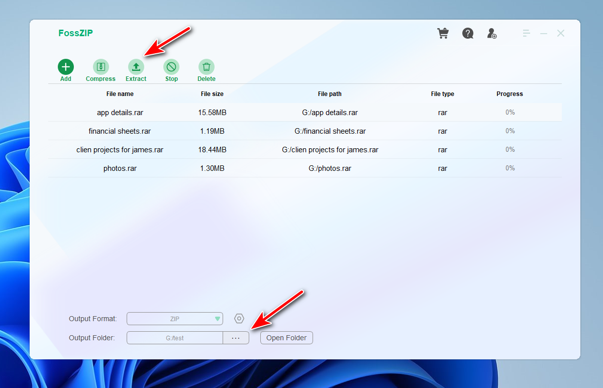 fosszip-windows-add-rar-file