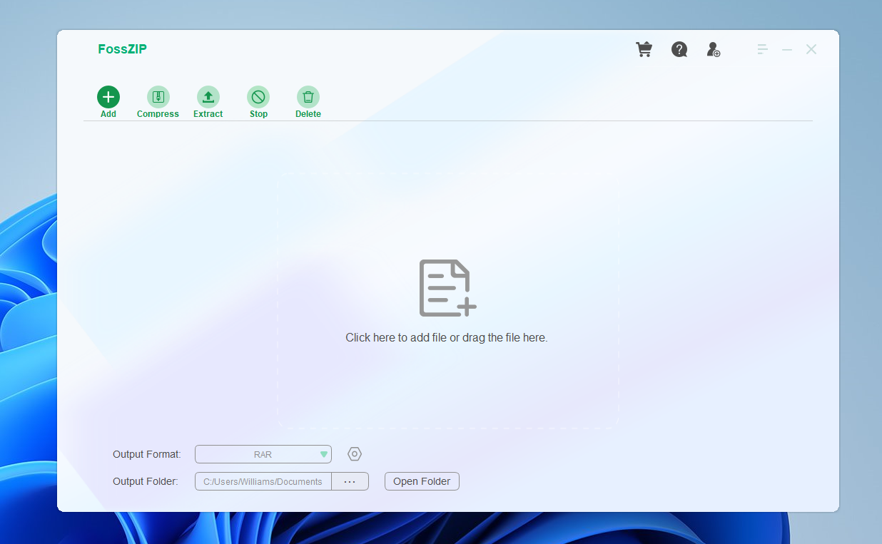 fosszip-windows-home
