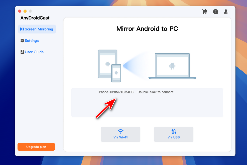 anydroidcast device connected