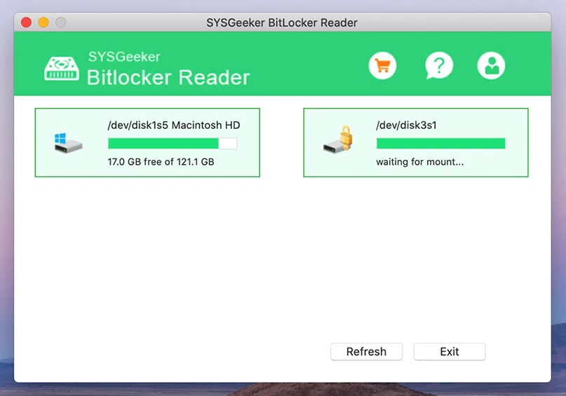 open BitLocker reader tool on Mac