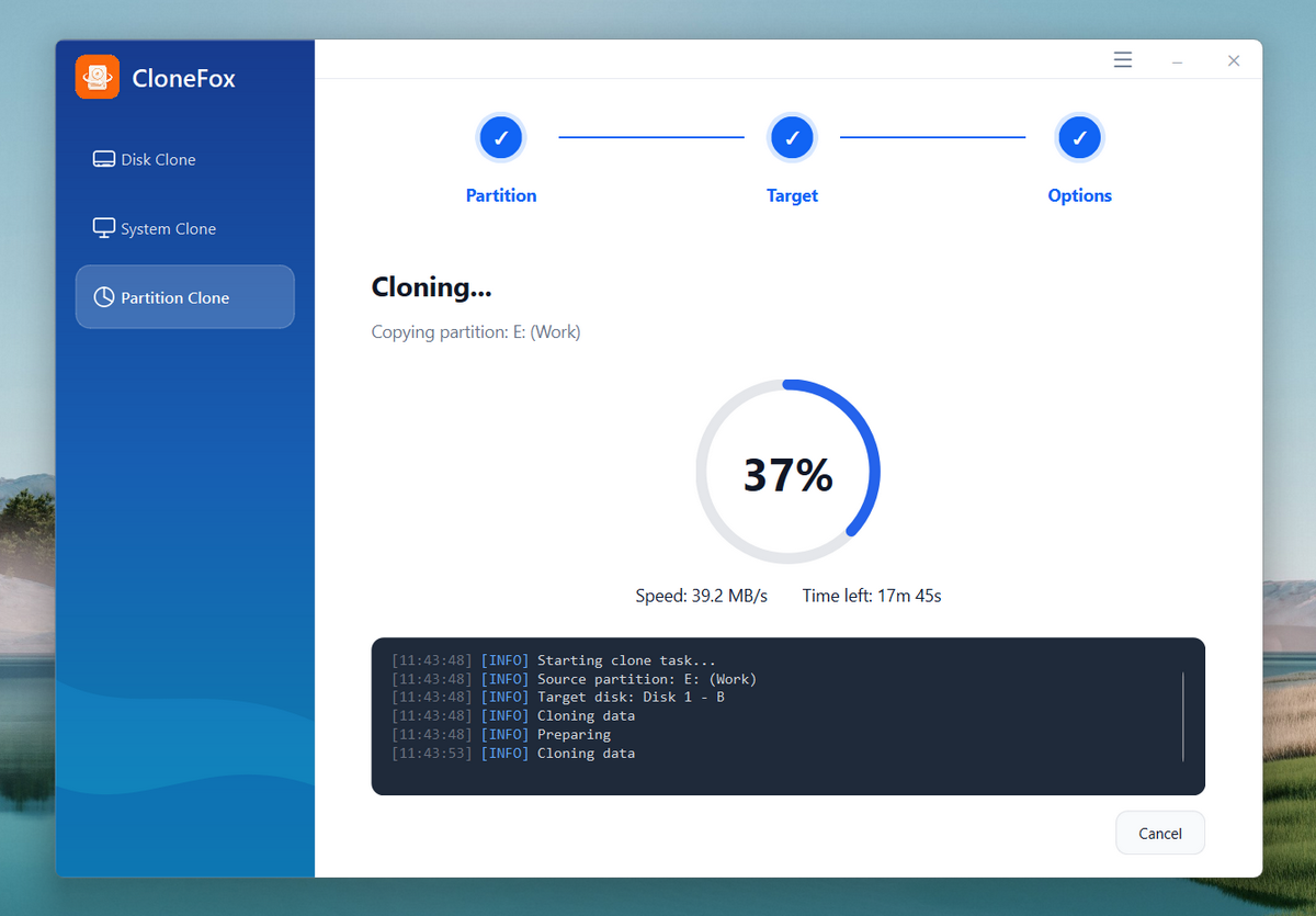 SysGeeker CloneFox Partition Clone