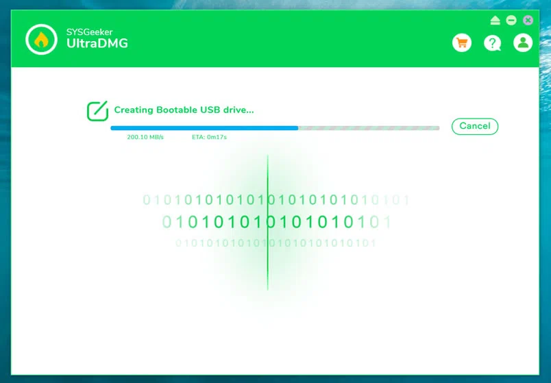 start to burn DMG file to USB