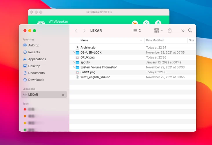 SYSGeeker NTFS for Mac tool