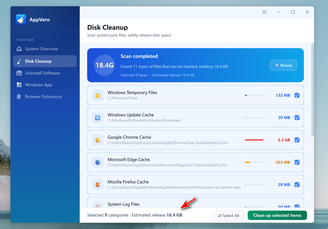 SysGeeker AppVero Cleanup Disk