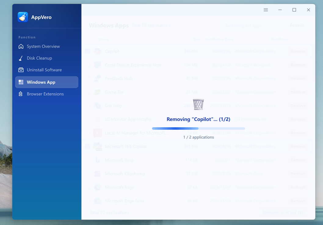SysGeeker AppVero Uninstall System Apps