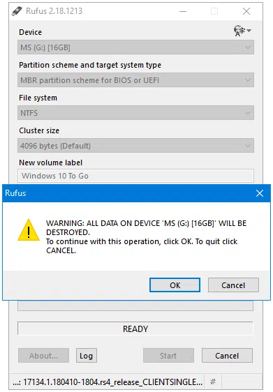 create windows to go usb with rufus