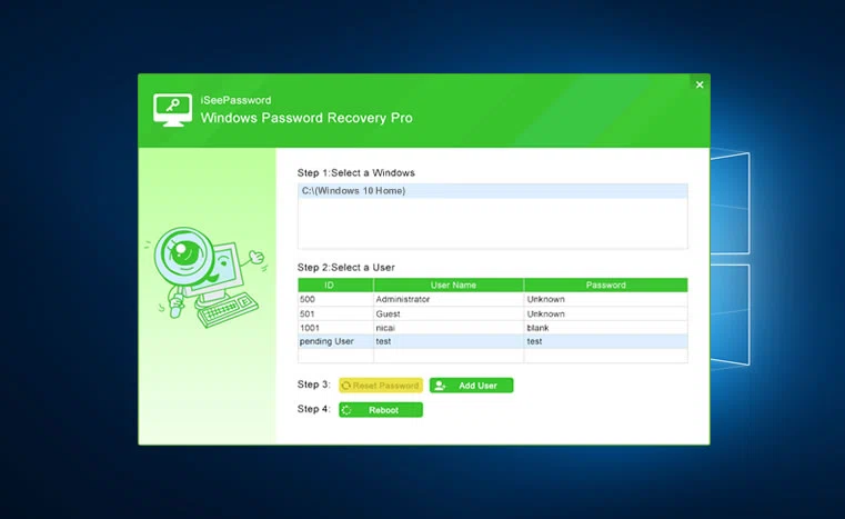 iSeePassword Windows Password Recovery Pro 