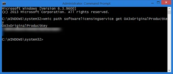 find windows 10 product key with Command Prompt