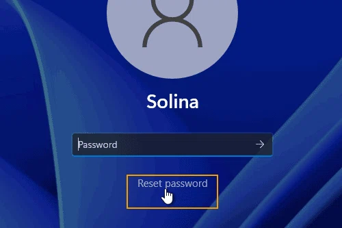 Reset password with password reset disk