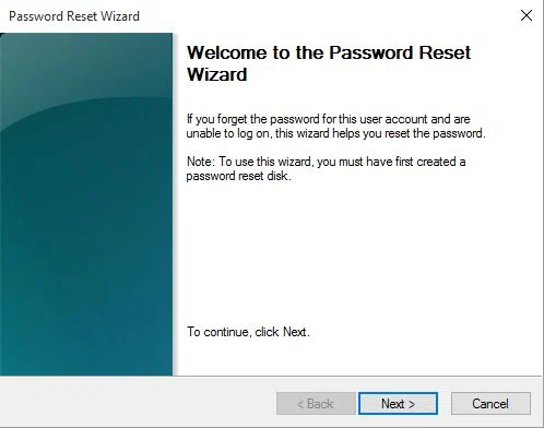 password reset wizard