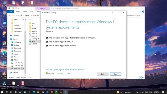 This PC doesn't currently meet Windows 11 system requirements